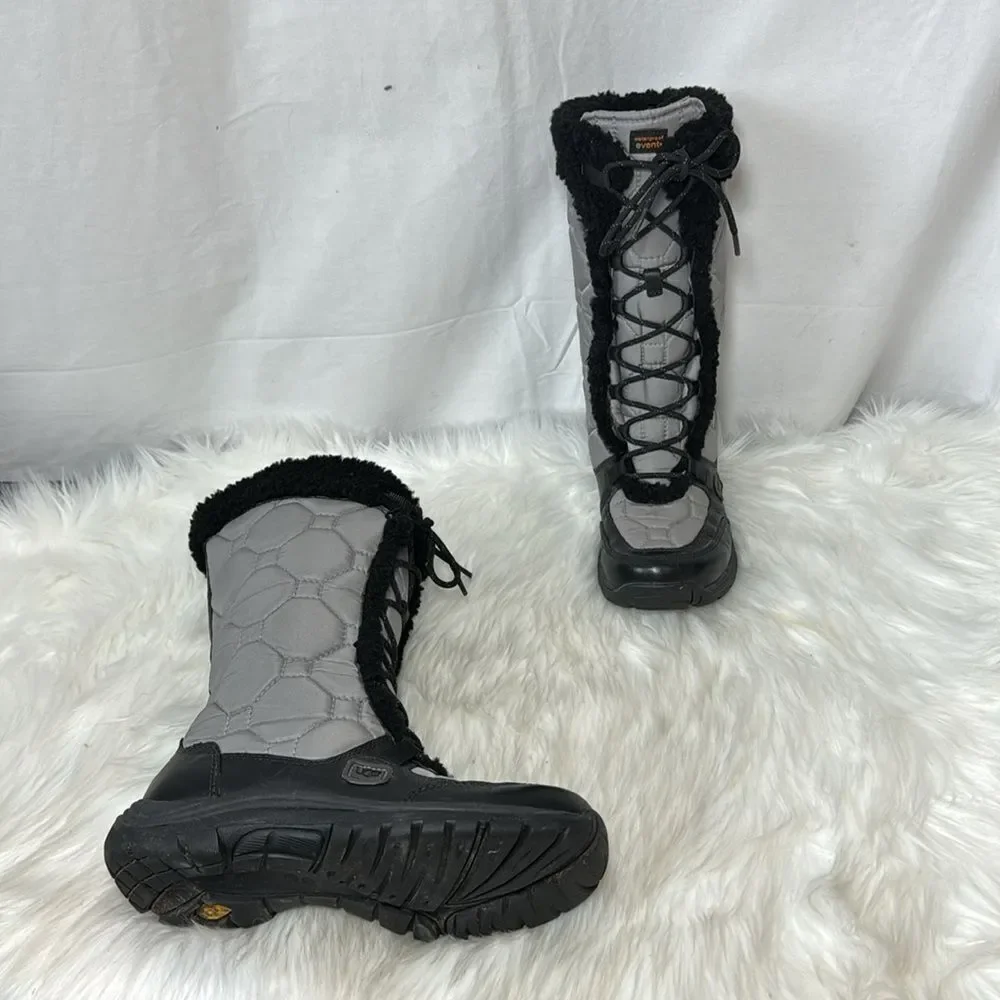 UGG Capstone Black/Grey Winter‎ Boots Sz 7